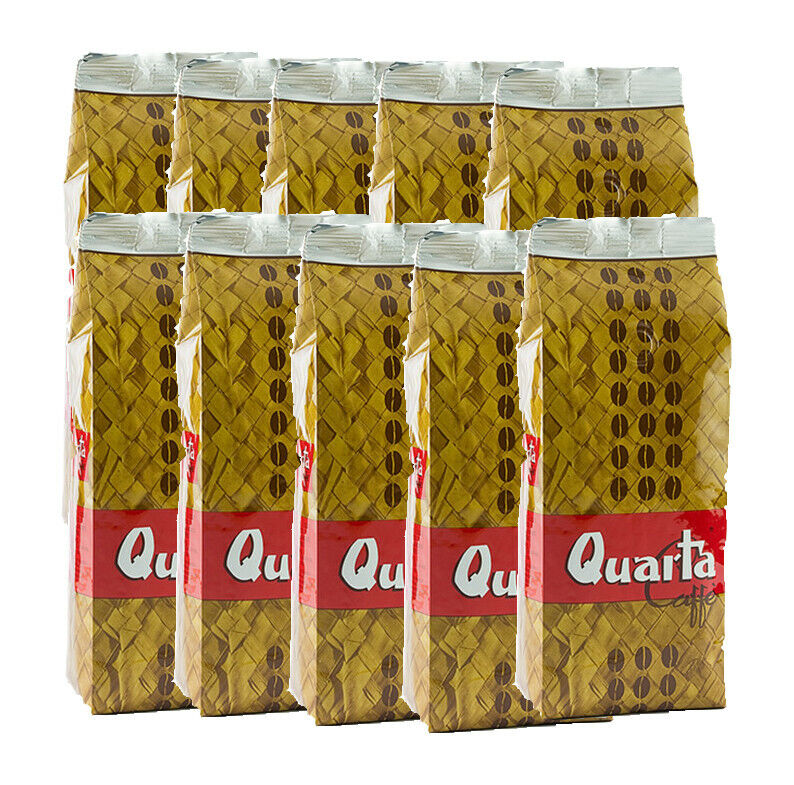 QUARTA CAFFE' Miscela STUOIA in GRANI 500gr. 10 BUSTE piacere rotondo e deciso