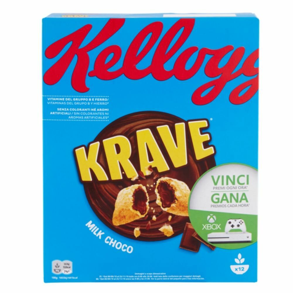 Kellogg'S Krave Milk Choco Fagottini Ripieni In Confezione Da 375 Grammi