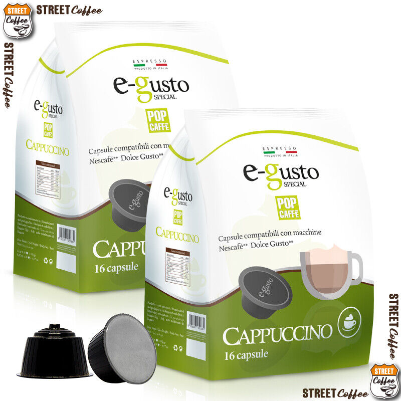 96 Capsule Cialde Caffè Pop E-Gusto Cappuccino Compatibili Nescafè Dolce Gusto