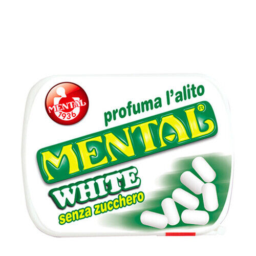 Mental Mentine Liquirizia BIANCHE WHITE Caramelle SENZA ZUCCHERO - Pacco da 24