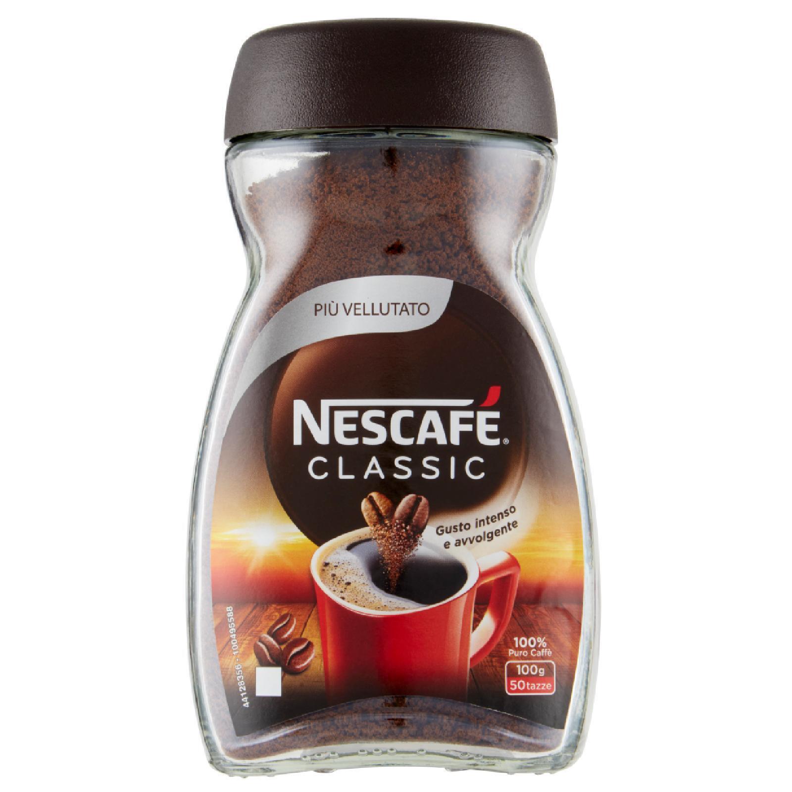 CAFFE' SOLUBILE NESCAFE' CLASSICO 100 GR CAFFE' IOFILIZZATO IN POLVERE COLAZIONE