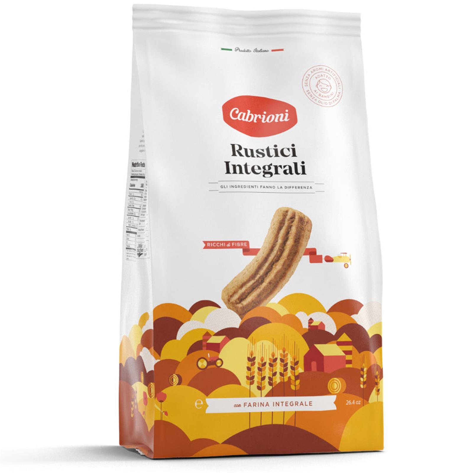 BISCOTTI CABRIONI RUSTICI INTEGRALI CON FARINA INTEGRALE 650 GR FROLLINI FIBRE