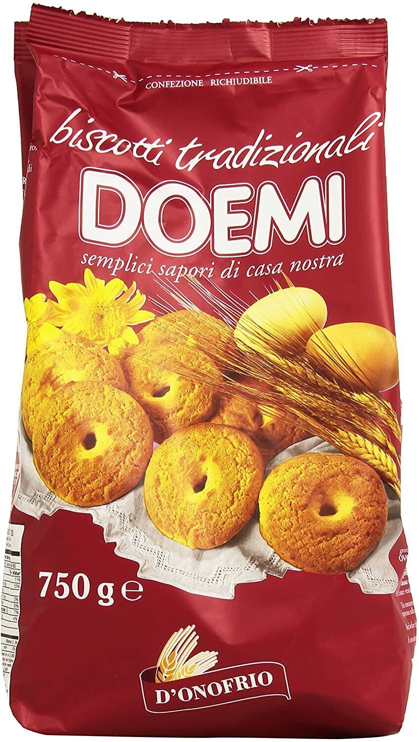Doemi Biscotti Tradizionali,Senza Coloranti,Conservanti e Grassi Idrogenati,750g