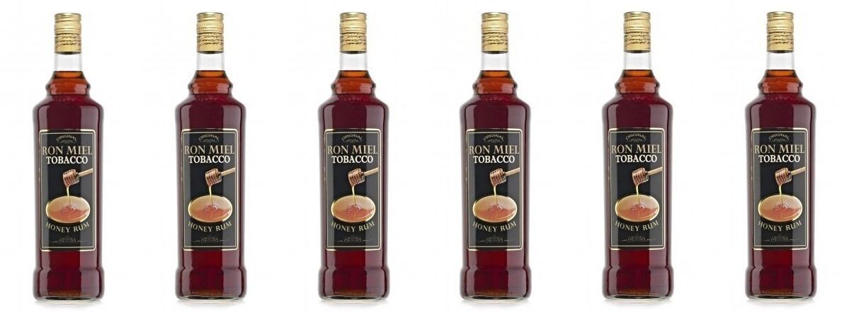 6 bottiglie Rum Rhum Ron al miele Tobacco Tunel(1L)     100 cl  22 % vol. Spagna