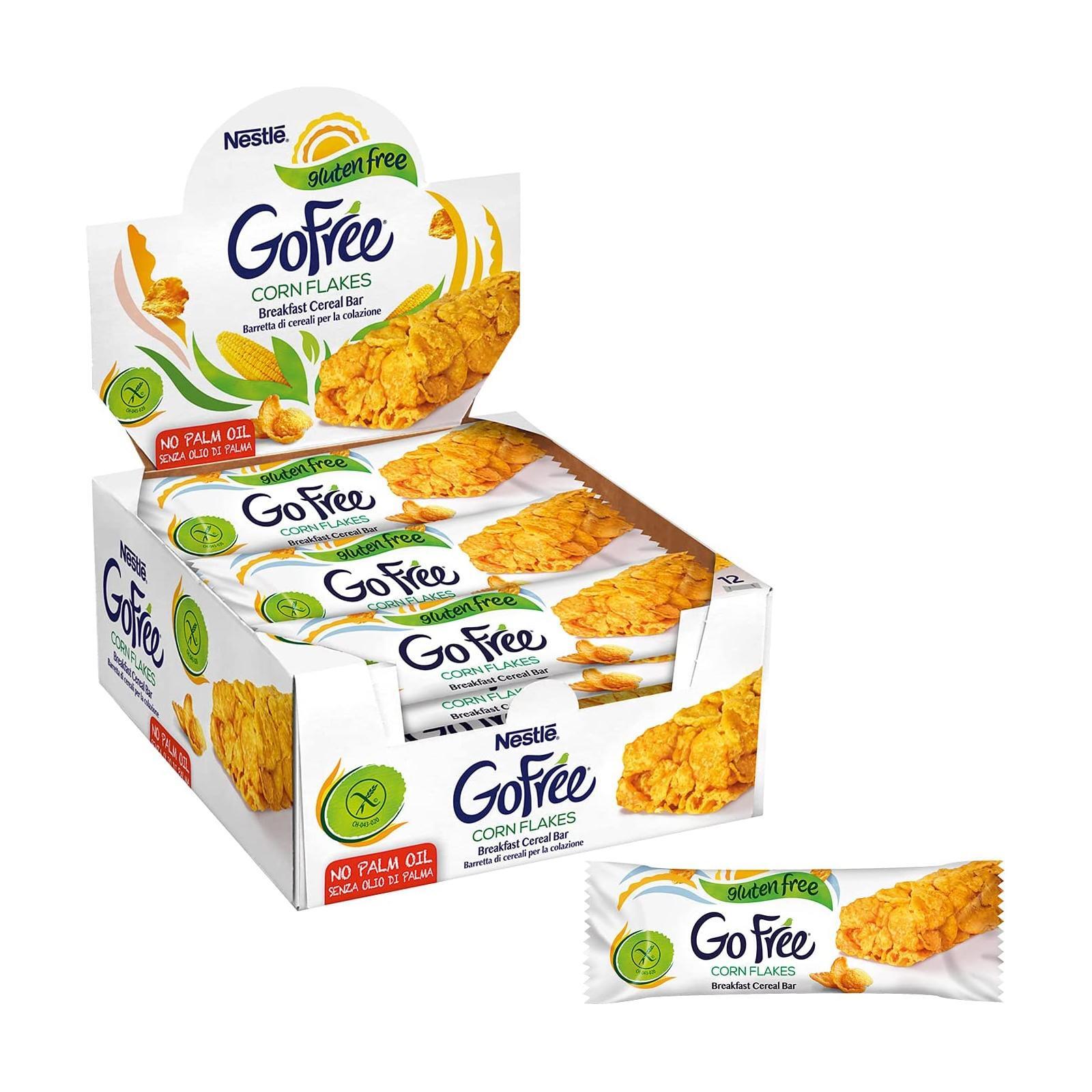 Barrette di Corn Flakes Go Free 12 Barrette da 22 g Barretta Di Cereali