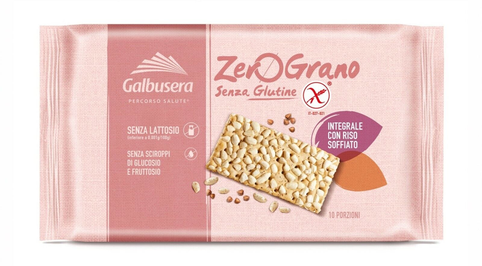 CRACKER INTEGRALI GALBUSERA ZEROGRANO SENZA GLUTINE RISO SOFFIATO CRACKERS 360 g