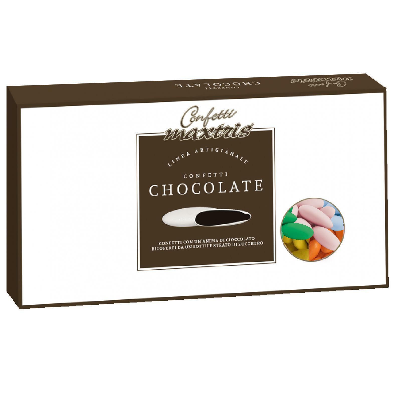 Confetti Maxtris al Cioccolato Colori Assorti Scatola da 1 Kg Cioccolata