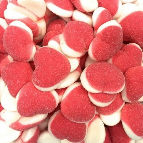 CARAMELLE GOMMOSE CUORI PANNA FRAGOLA ZUCCHERATE DAMEL -   500 GR