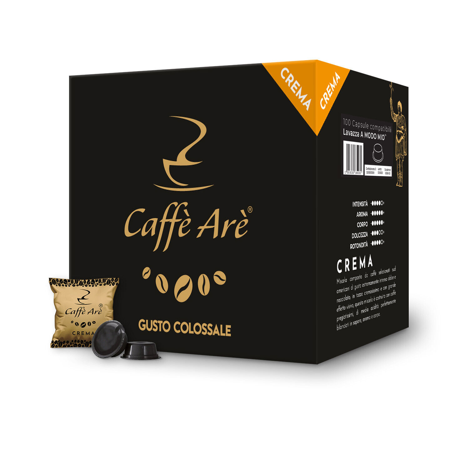 Arè  Capsule Compatibili A Modo Mio Miscela Crema - Confezione da 100 Capsule