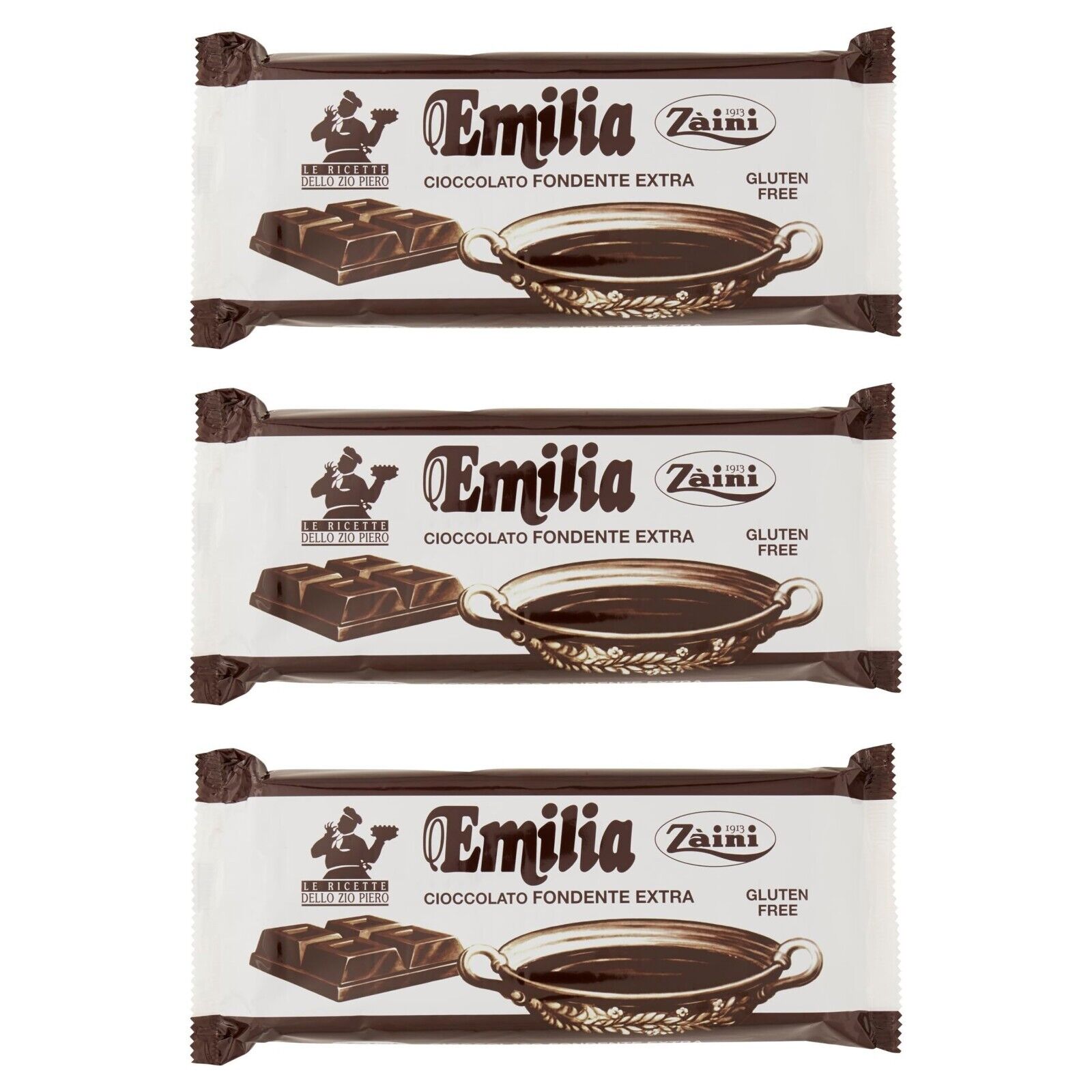 3kg ZAINI EMILIA Cioccolato Fondente Extra tavoletta barretta di cioccolata 1kg