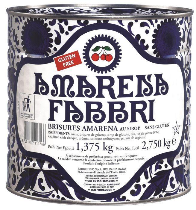 FABBRI 1905 AMARENA IN LATTA 2,750 KG FRUTTO E SCIROPPO GLUTEN FREE