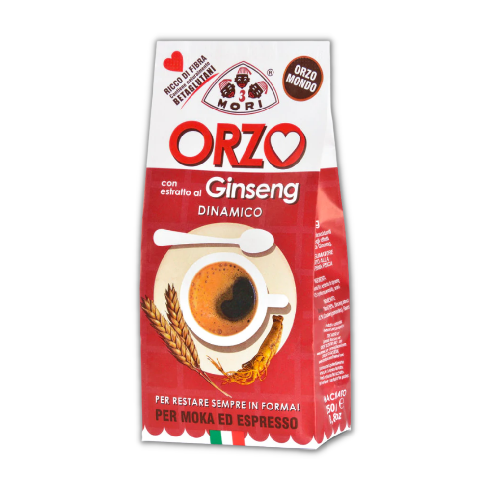 3 Mori Orzo Con Estratto Di Ginseng Macinato Per Moka Ed Espresso 250 Grammi