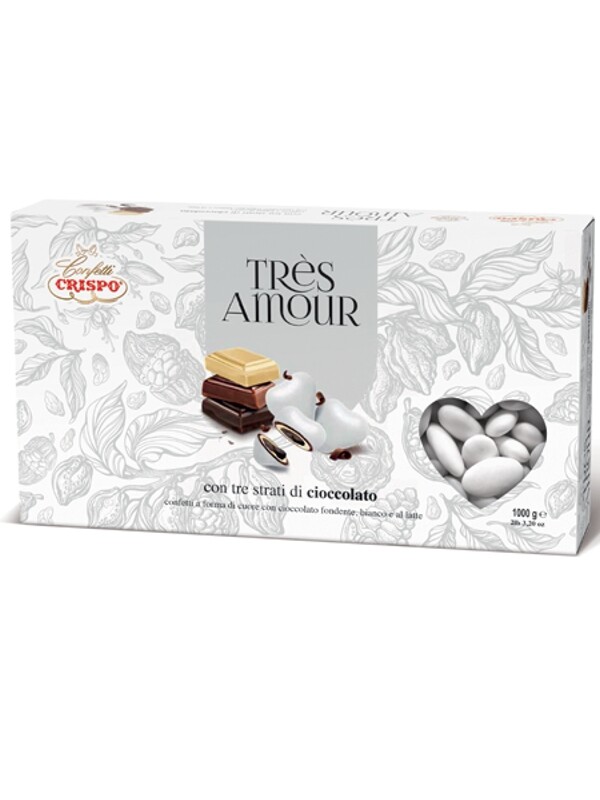 CONFETTI TRES AMOUR TRIPLO CIOCCOLATO BIANCHI 1 KG