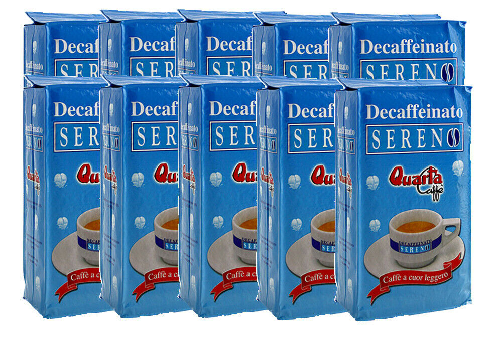 QUARTA caffè SERENO DECAFFEINATO macinato 250 g Aroma dolce e gradevole 10 buste