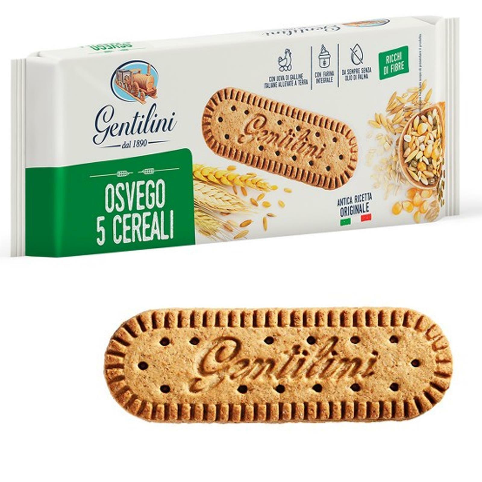 BISCOTTI GENTILINI OSVEGO AI 5 CEREALI 250 GR FROLLINI COLAZIONE INTEGRALI