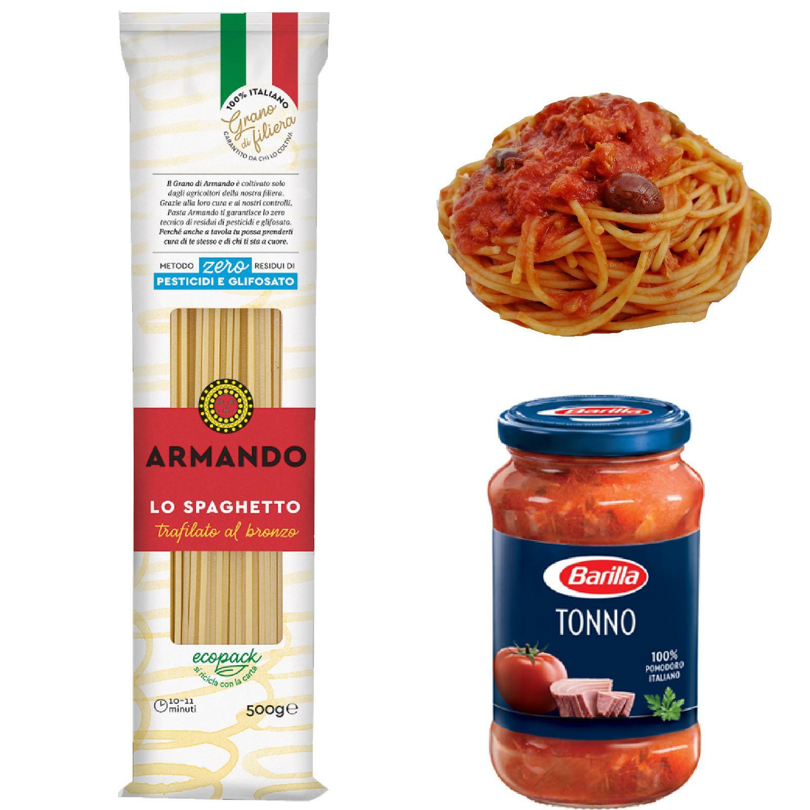 IDEA PIATTO PRONTO PASTA ARMANDO LO SPAGHETTO & SUGO TONNO BARILLA PIATO VELOCE