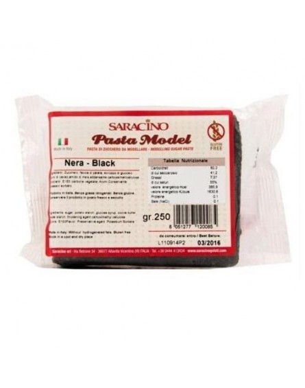 PASTA DI ZUCCHERO MODELLING SARACINO NERA 250GR