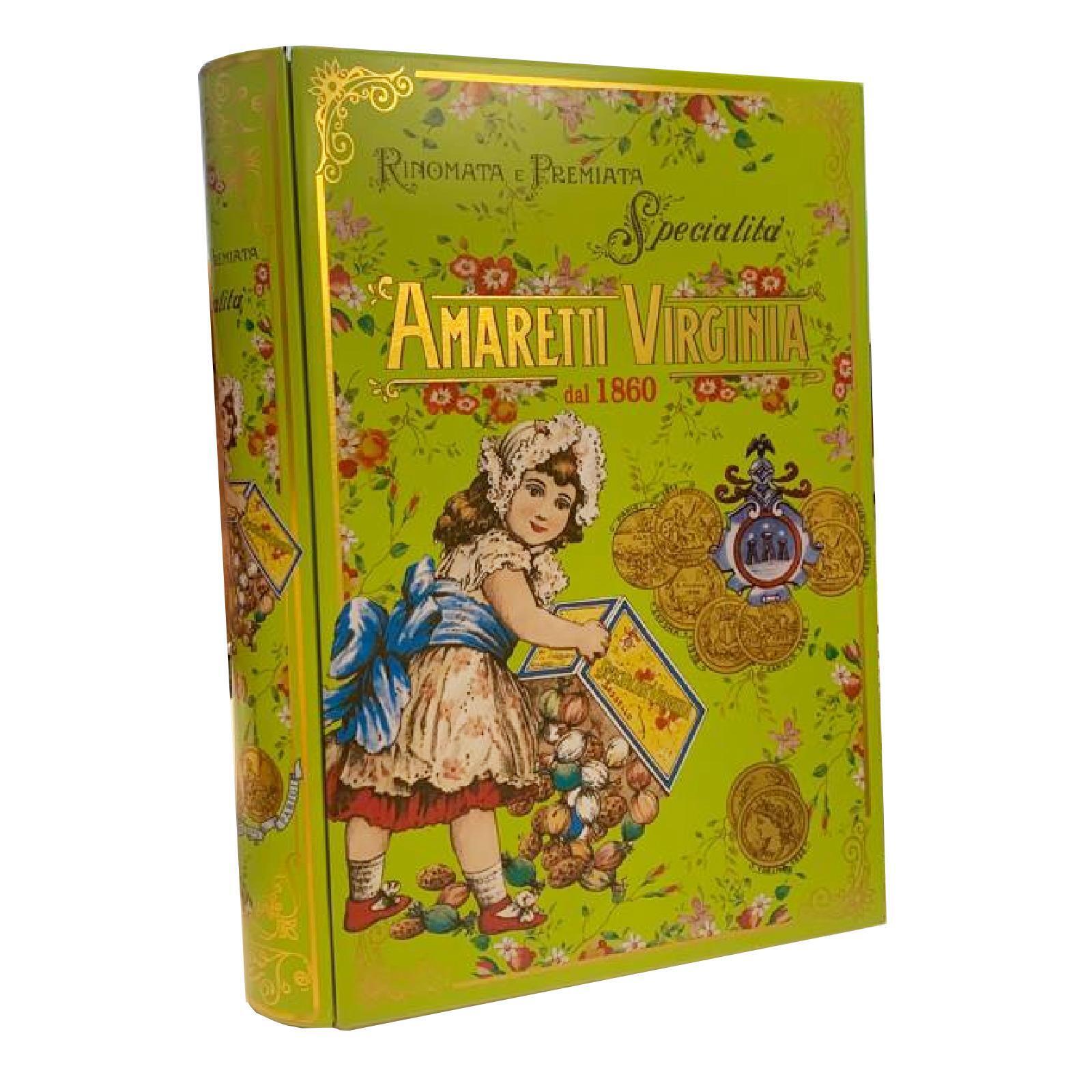 Amaretti Morbidi Amaretti Virginia Linea Classica Libro in Metallo da 200g
