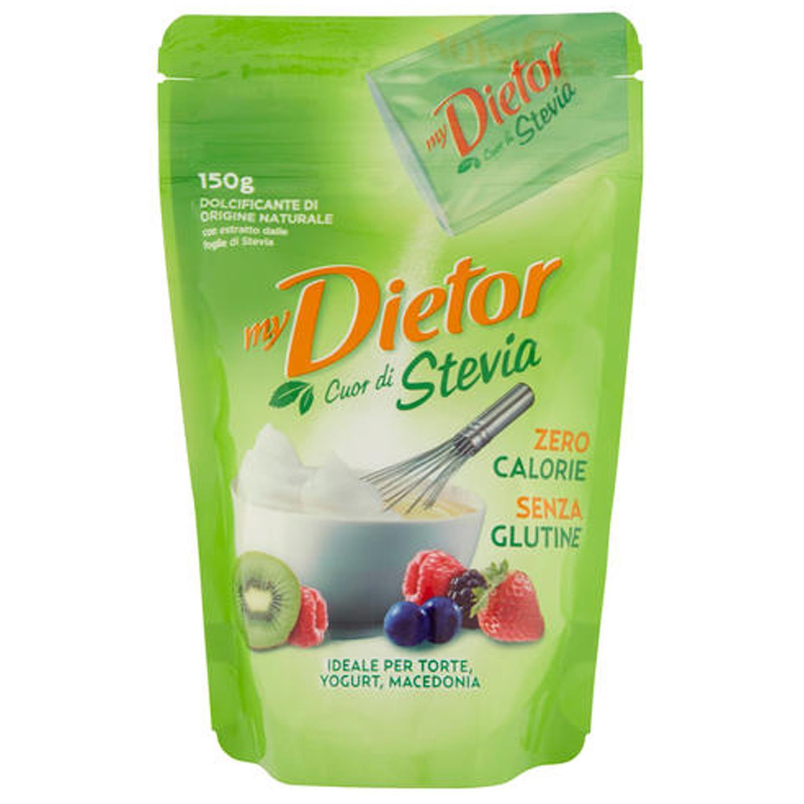 DOLCIFICANTE MY DIETOR CUOR DI STEVIA 150 GR SFUSO PACCO ZERO CALORIE ZUCCHERO