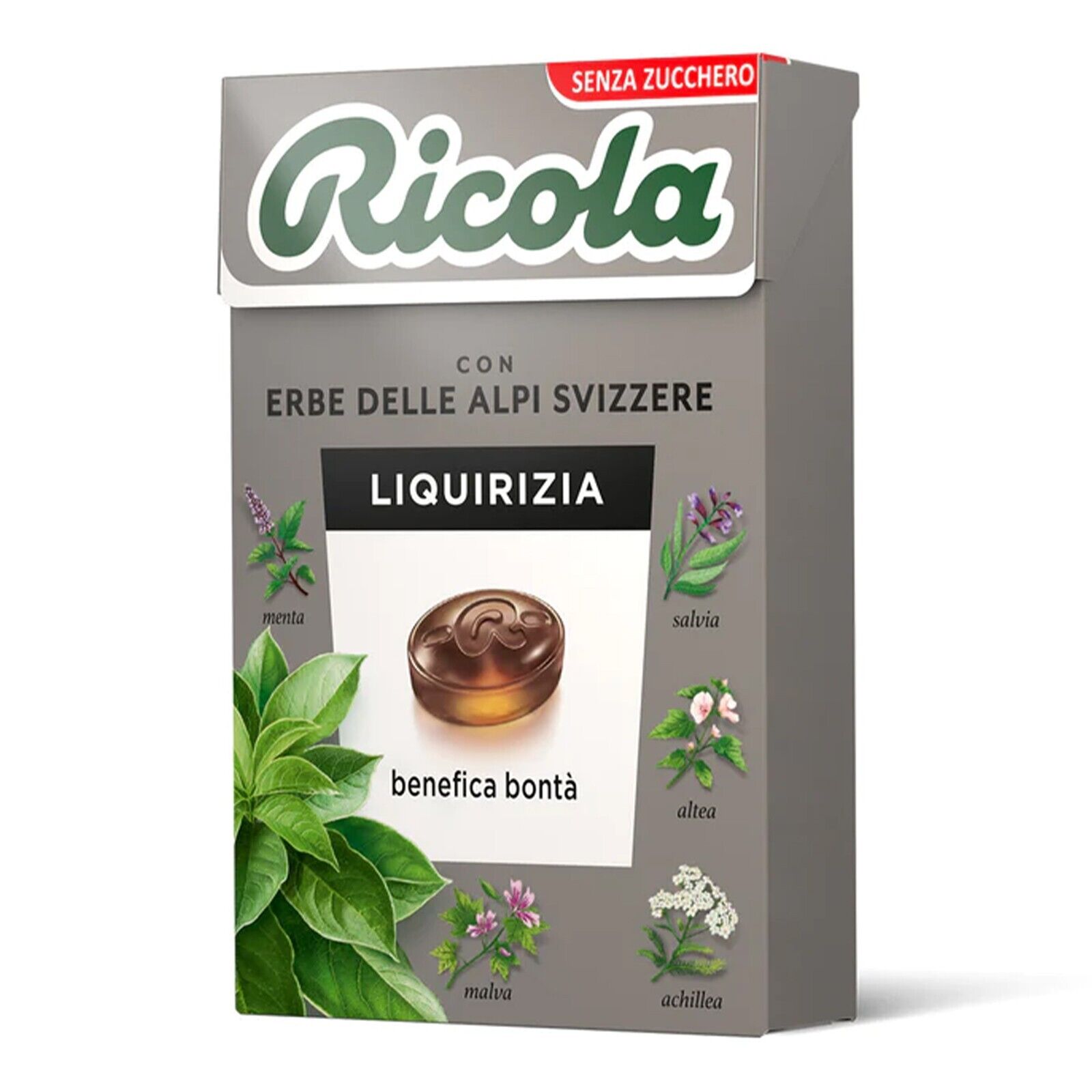 Ricola Liquirizia 1 Astuccio da 50 grammi Caramelle Balsamiche Senza Zucchero