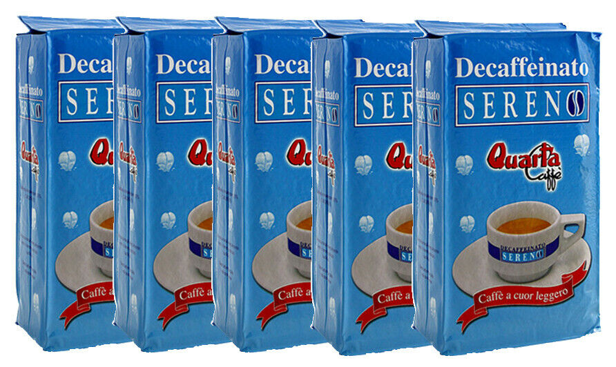 QUARTA caffè SERENO DECAFFEINATO macinato 250 g Aroma dolce e gradevole 5 buste