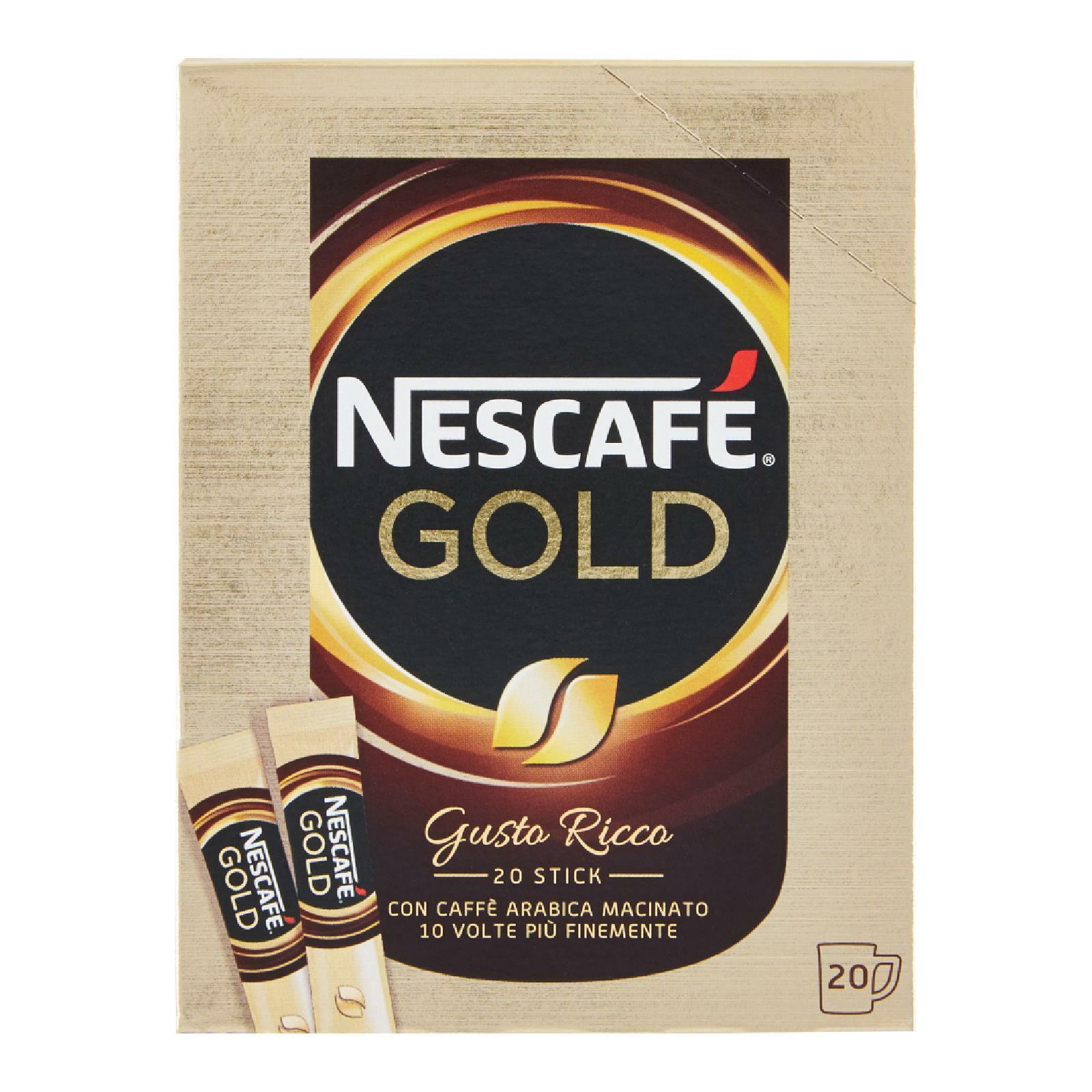 CAFFE' NESCAFE' GOLD CAFFE' SOLUBILE AROMA RICCO E VELLUTATO 20 STICK DA 1,7g