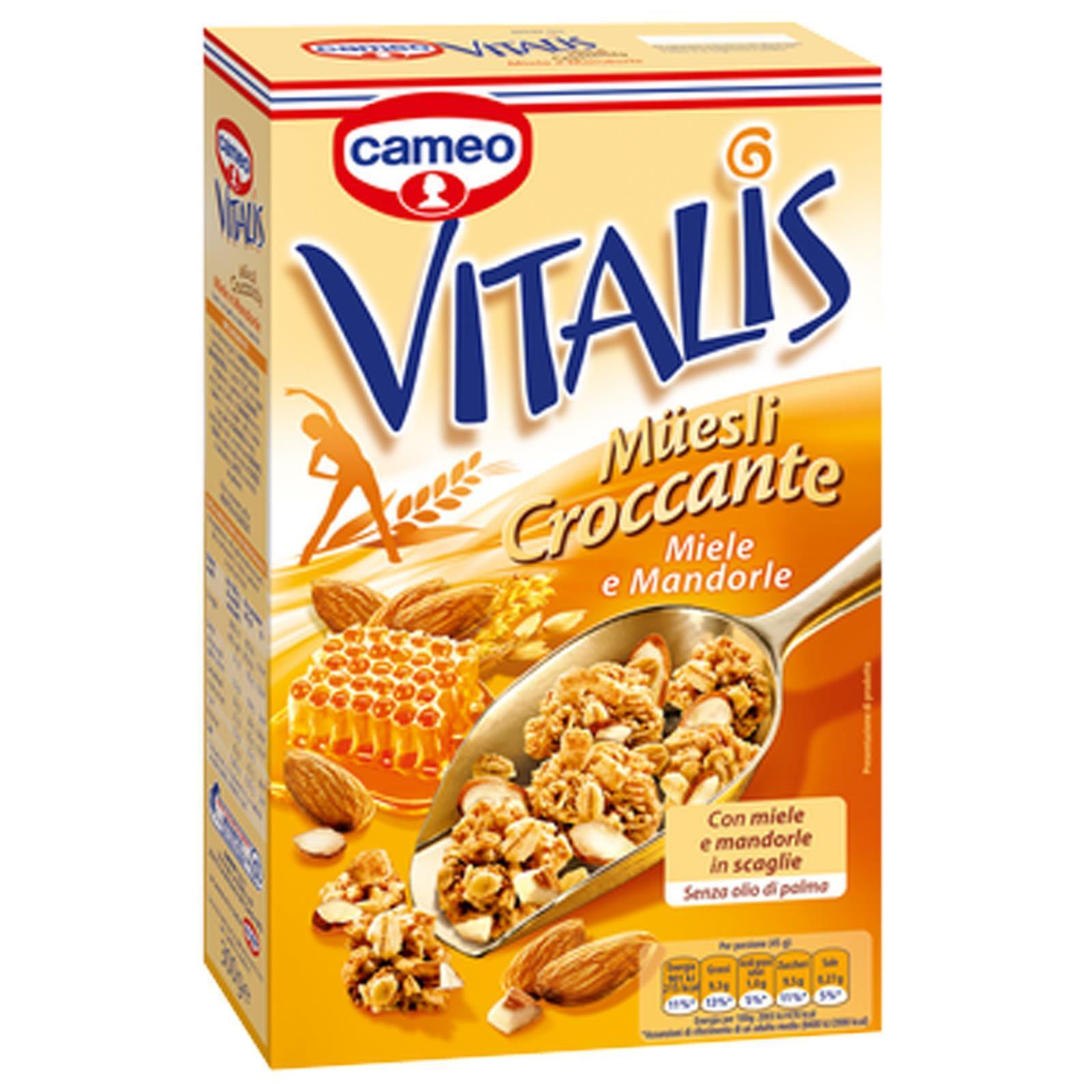 CEREALI MUESLI CROCCANTE MIELE E MANDORLE CAMEO VITALIS 300 GR FIOCCHI AVENA