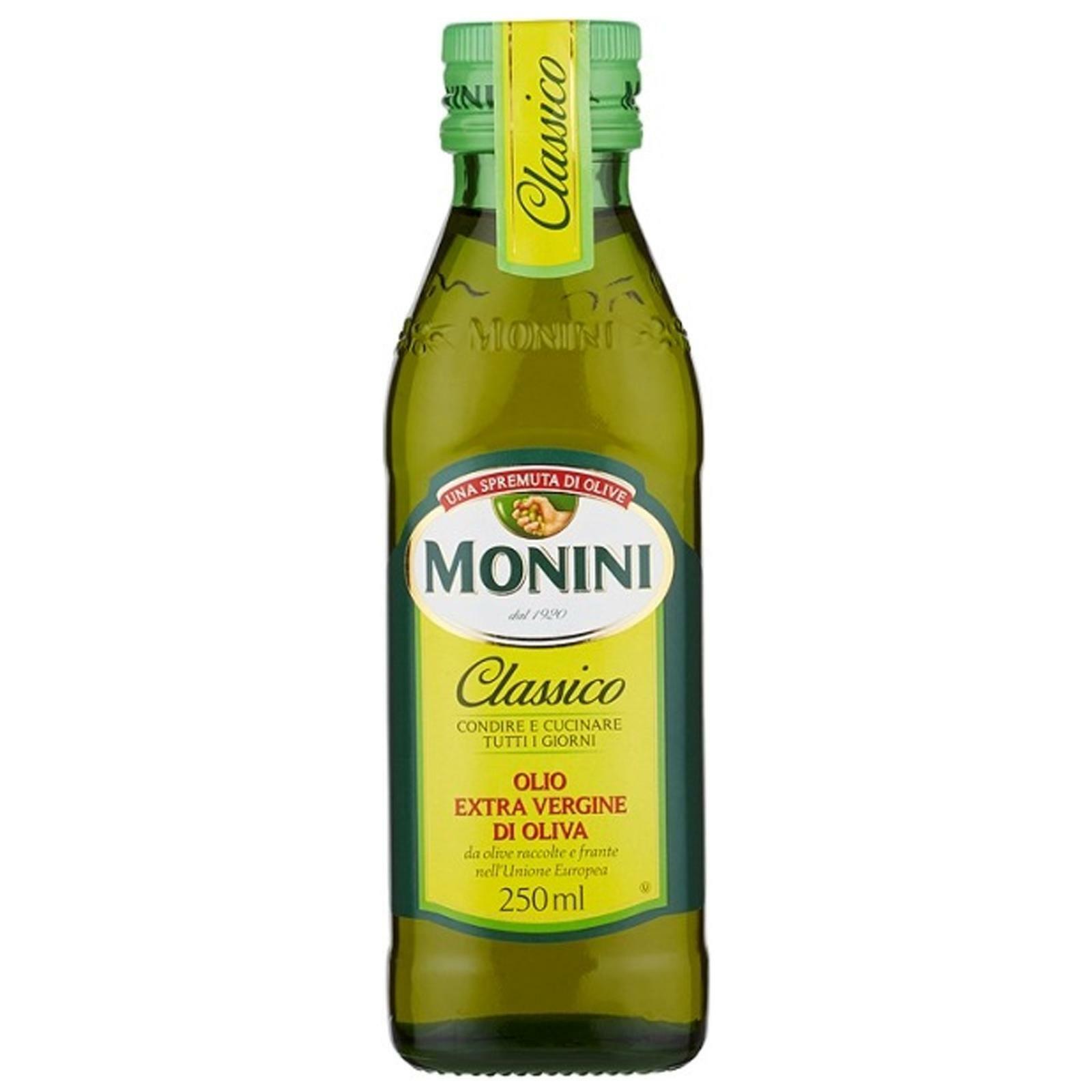 BOTTIGLIA OLIO MONINI CLASSICO 250 ML EXTRA VERGINE OLIVA CONDIMENTO SAPORE