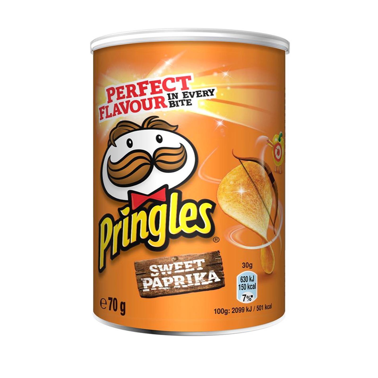 12 x MINI TUBO PATATINE PRINGLES AL GUSTO PAPRIKA 70 GR CRISPS PATATINE PARTY