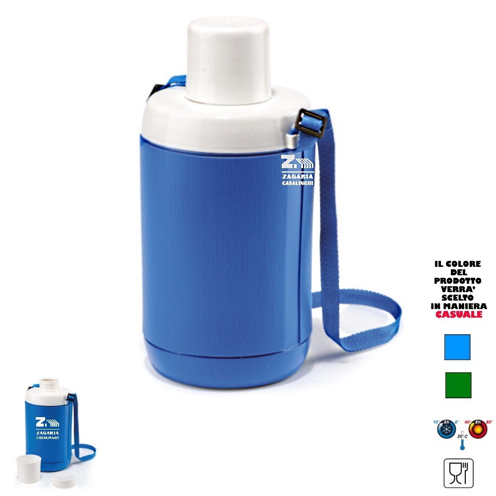BOTTIGLIA BORRACCIA TERMICA LITRI 2,5 LT MARE CAMPEGGIO LAVORO VERDE - AZZURRO