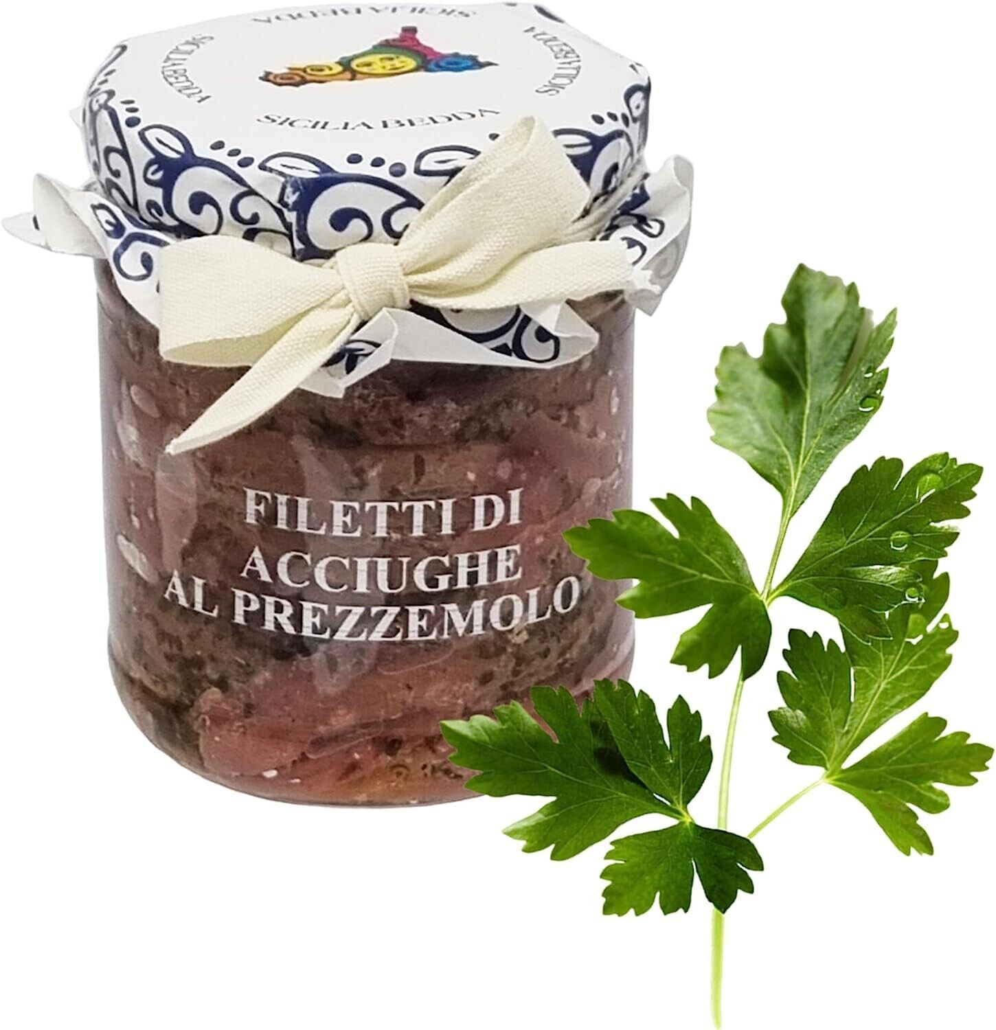 FILETTI DI ACCIUGHE IN OLIO DI OLIVA E PREZZEMOLO 200GR
