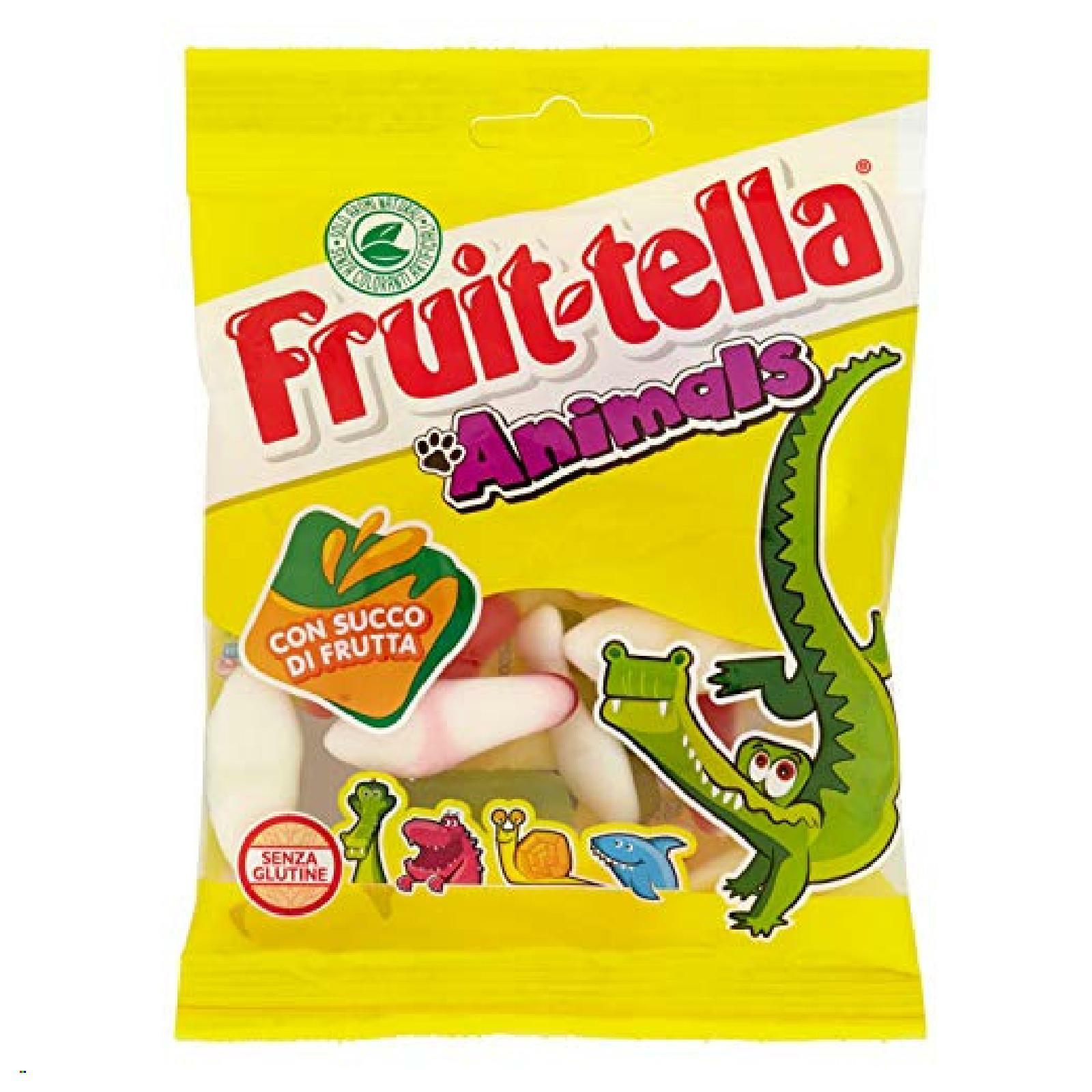 CARAMELLE FRUITTELLA ANIMALS 1 BUSTA DA 90GR GOMMOSE SUCCO FRUTTA SENZA GLUTINE