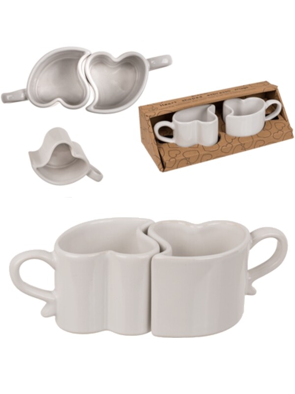 TAZZINA IN CERAMICA FORMA CUORE 2 PZ 9X9 CM