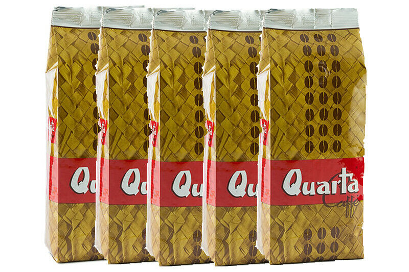 QUARTA CAFFE' Miscela STUOIA in GRANI 1Kg. 5 BUSTE piacere rotondo e deciso