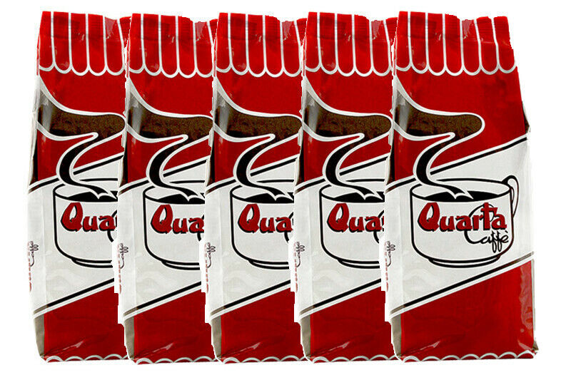 QUARTA Caffè RED mixture GRINDED 500gr. 5 packs EXCELLENT ITALIAN COFFEE