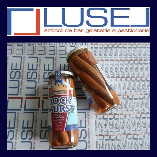 720 GR WURSTEL BOCKWURST IN VASO VETRO 8 PEZZI DA 90 GR  SAUSAGE HOT DOG GERMAN