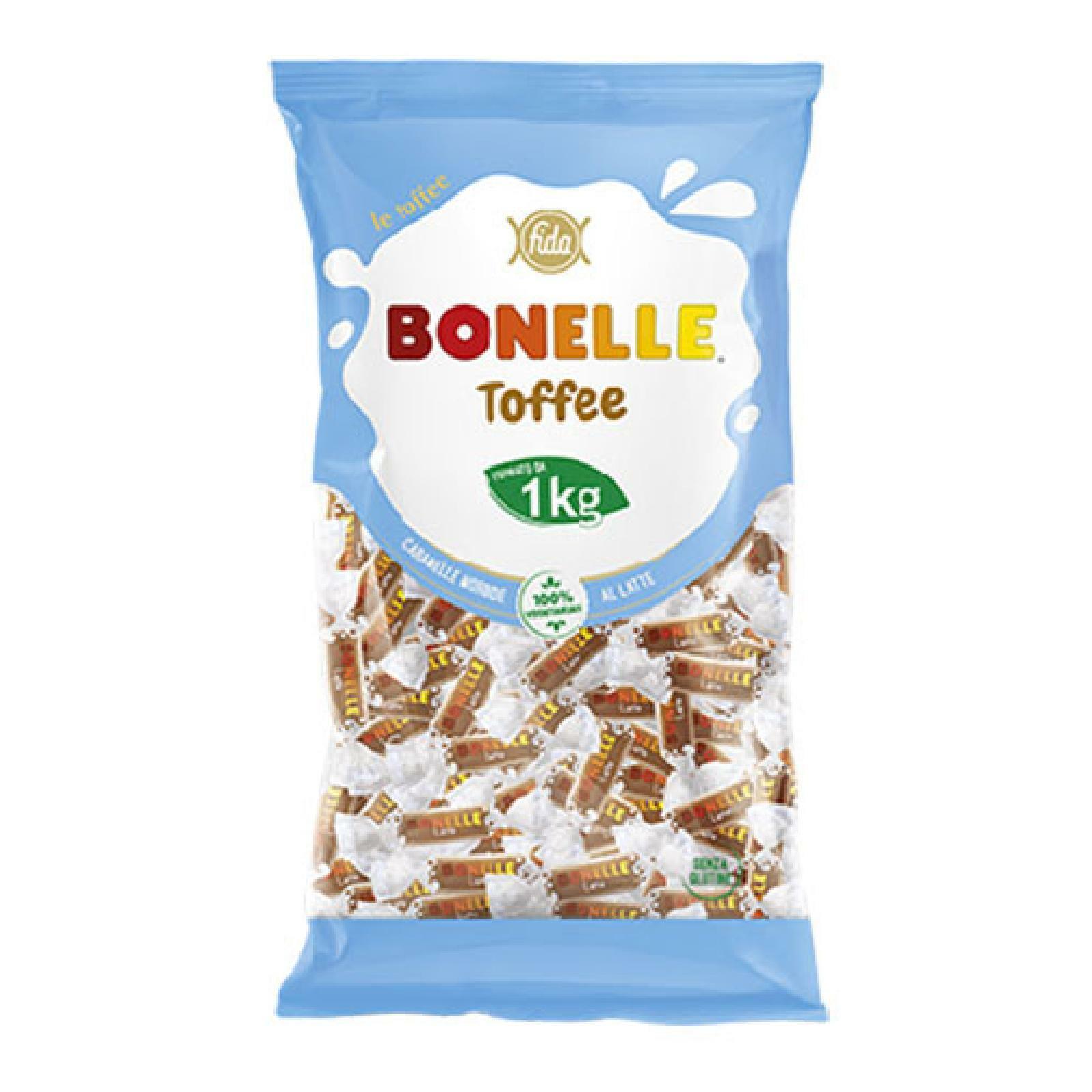 CARAMELLE MORBIDE BONELLE TOFFEE AL LATTE BUSTA DA 1 KG CARAMELLA MORBIDA