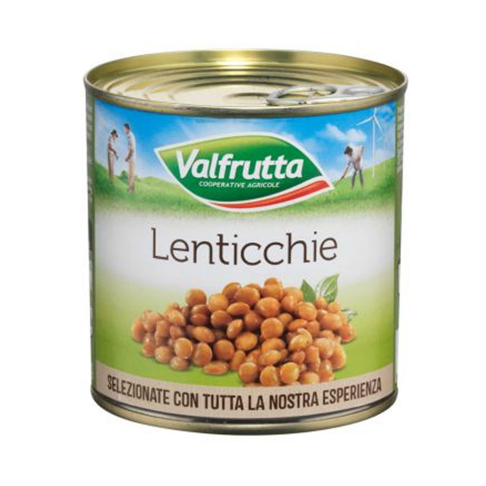 LENTICCHIE VALFRUTTA LENTICCHIE ITALIANE BARATTOLO DA 400 GR COTTI AL VAPORE