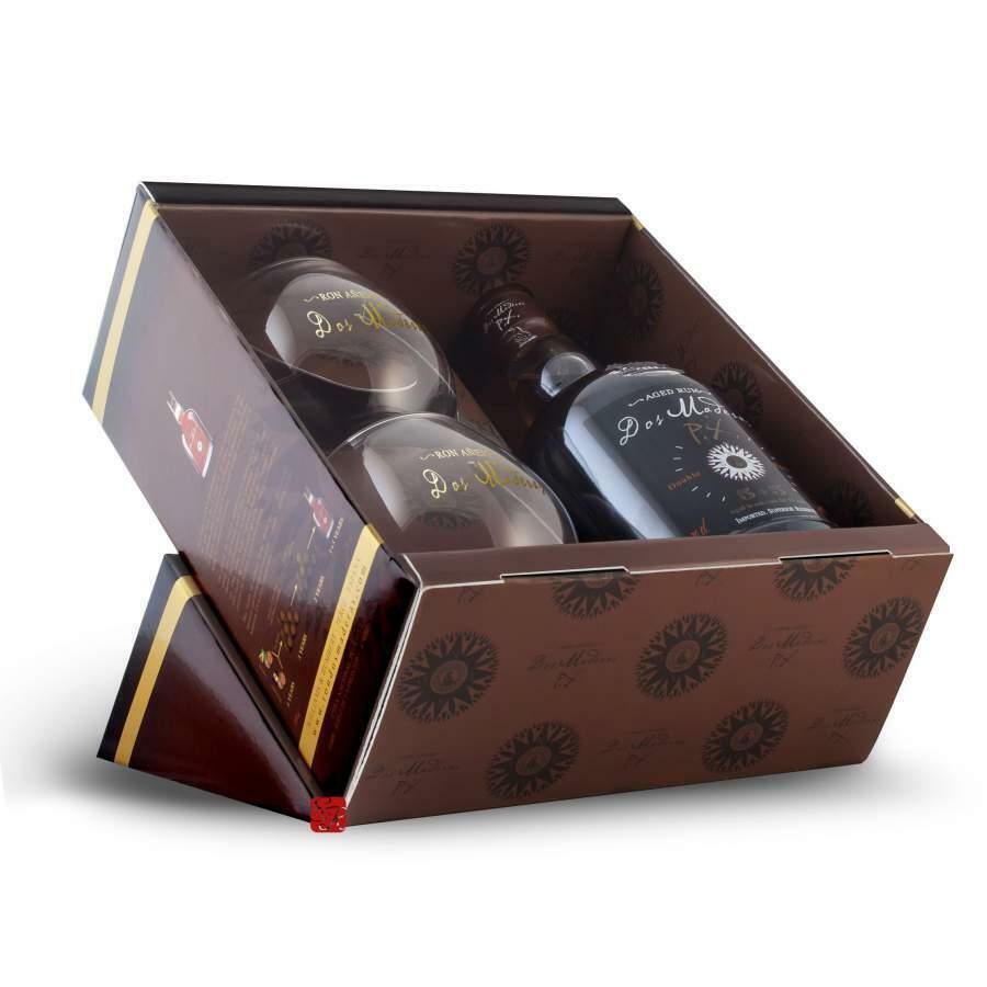 DOS MADERAS RON ANEJO 5+5 PX YEARS OLD 70 CL  + 2 BICCHIERI CONFEZIONE REGALO