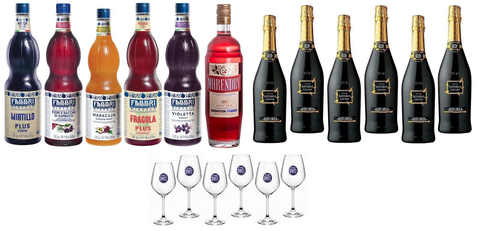 FABBRI 1905 SPECIAL PACK SPRITZ CON 6 BICCHIERI IN VETRO