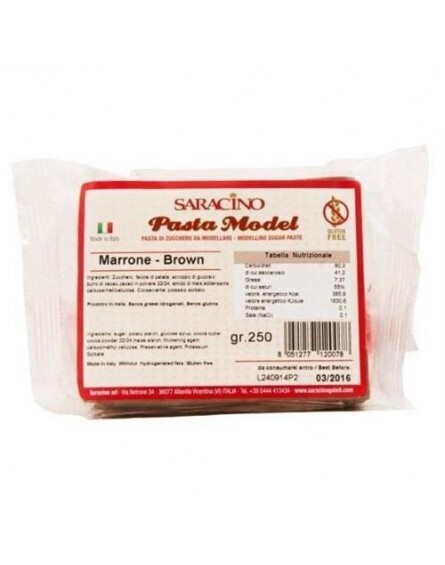 PASTA DI ZUCCHERO MODELLING SARACINO MARRONE 250GR