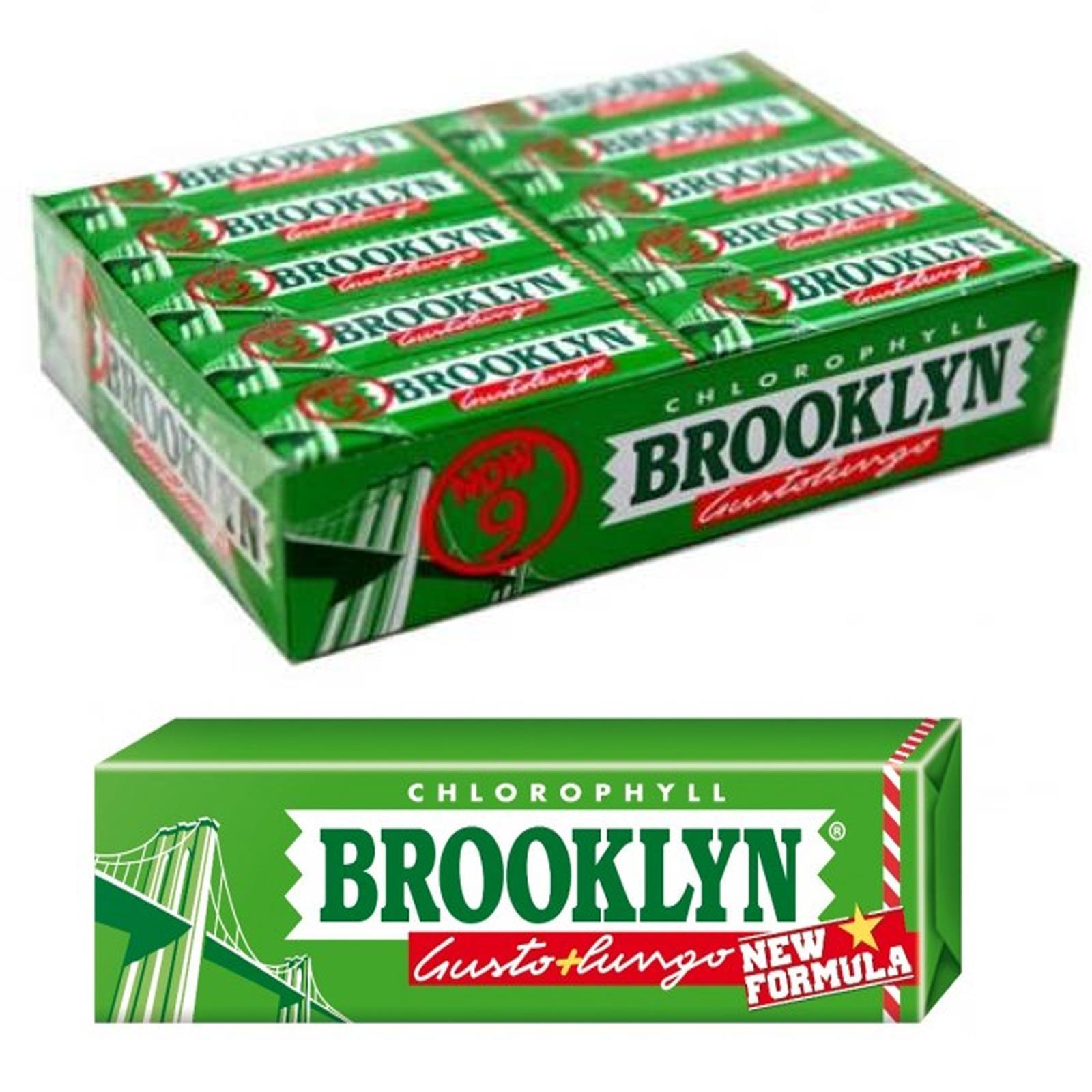 5 CONFEZIONI GOMME MASTICARE BROOKLYN CHLOROPHYLL CLOROFILLA VERDE CHEWING GUM