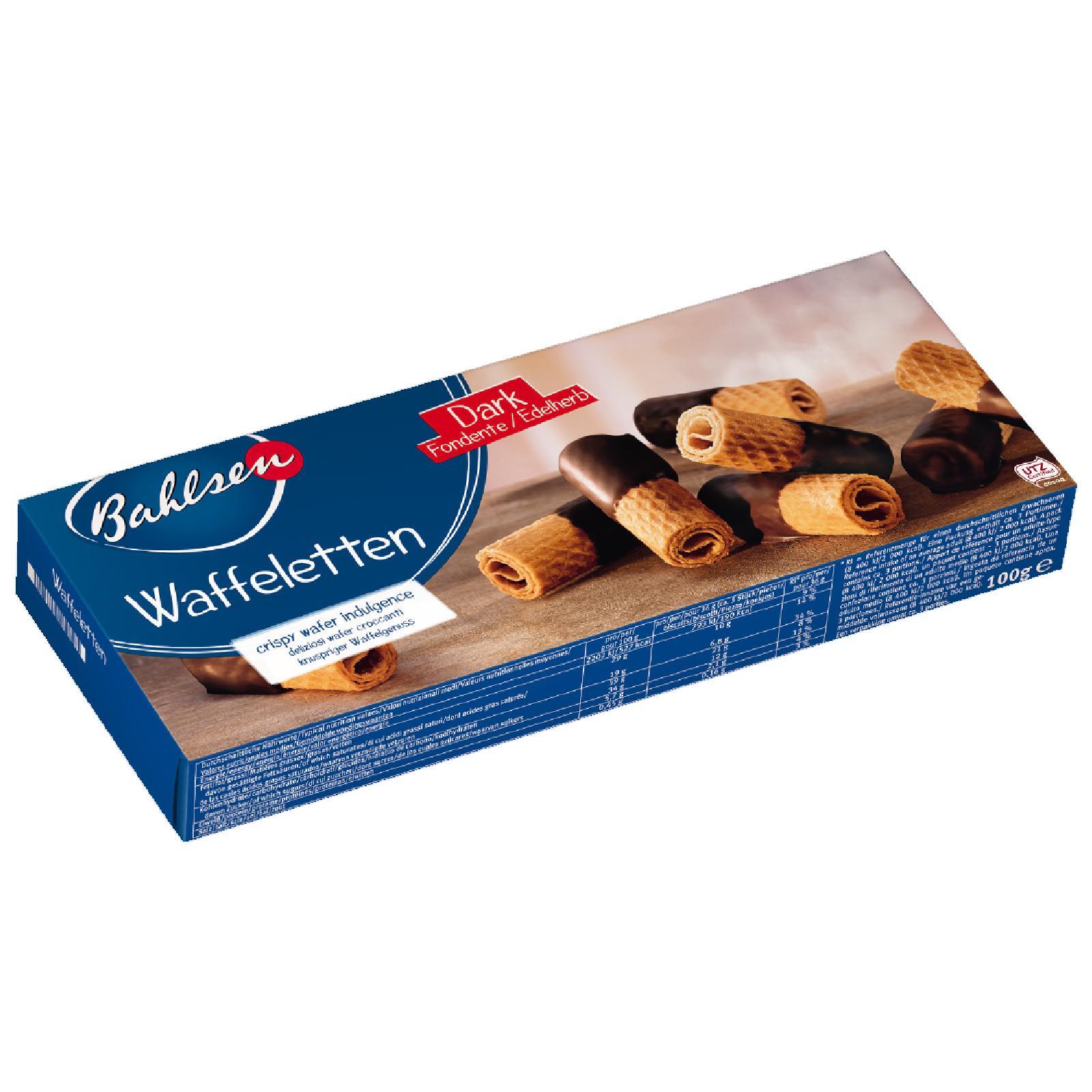 BISCOTTI WAFER BAHLSEN WAFFELETTEN CIOCCOLATO FONDENTE 100g COCOA DARK