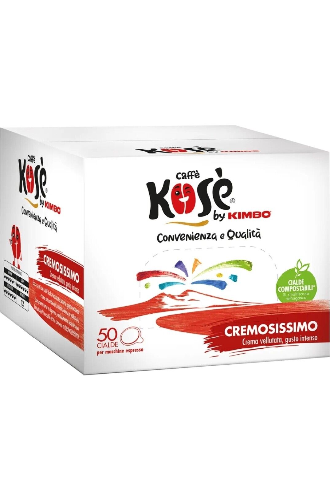 100 CIALDE KOSE' filtro carta ESE 44mm  MISCELA CREMOSISSIMO ROSSO KIMBO OFFERTA