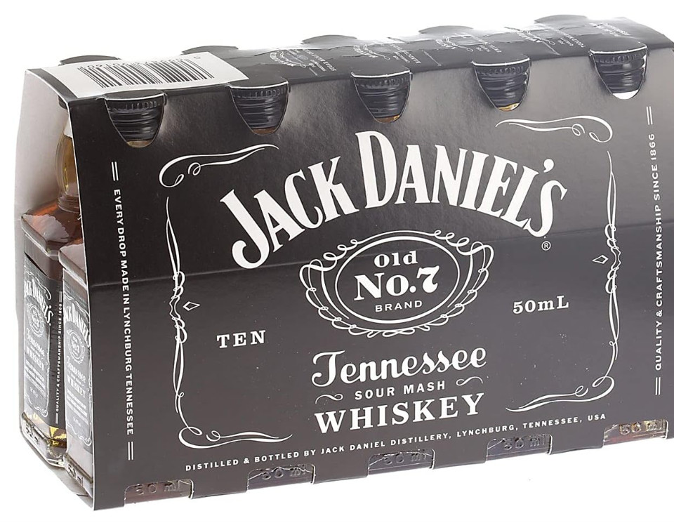 Jack Daniel's American Whiskey 5cl Miniatura - Confezione da 10 Bottiglie in PET