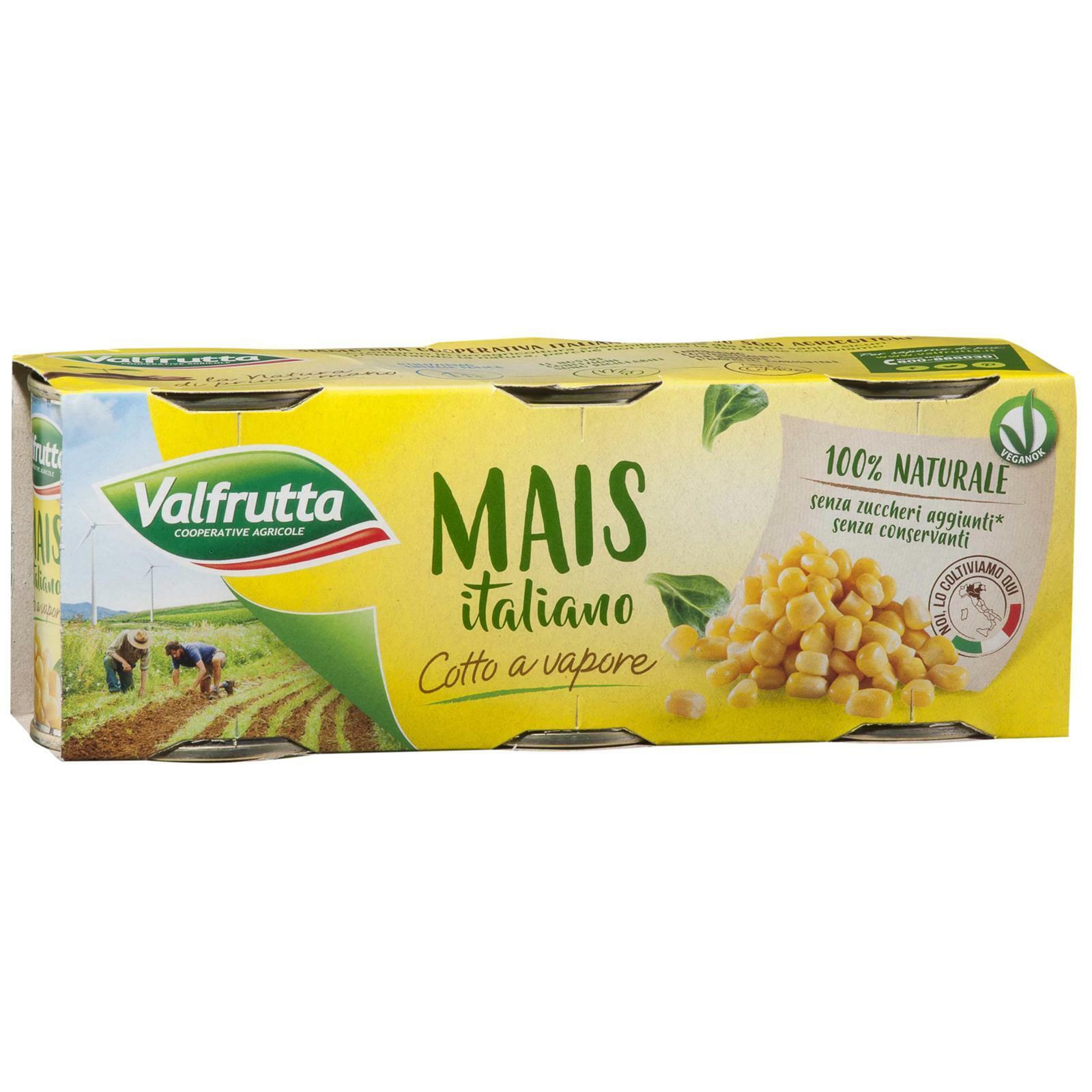 MAIS VALFRUTTA MAIS ITALIANO COTTO AL VAPORE 3 BARATTOLI DA 326 GR GRANTURCO