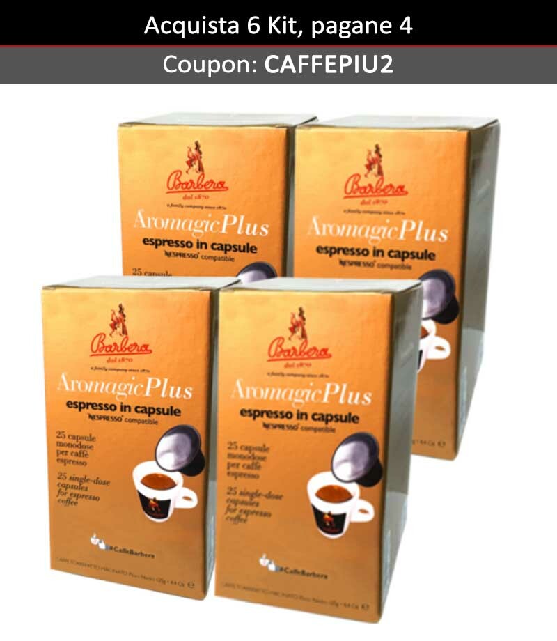 AROMAGIC PLUS 100 PZ - 4 DISPENSER DA 25. CAPSULE COMPATIBILI NESPRESSO