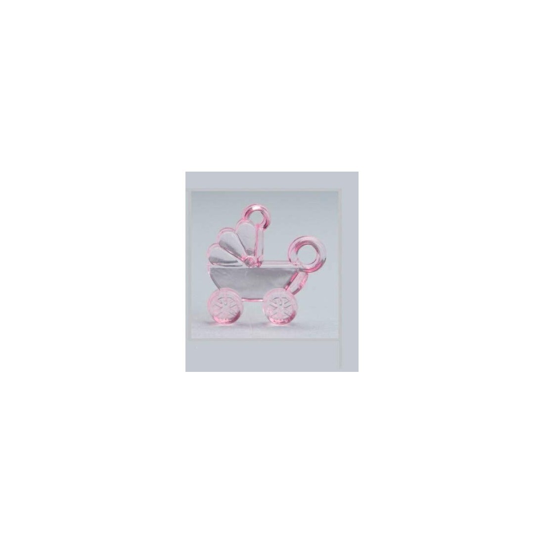 50 PZ DECORAZIONE CULLETTA IN PLASTICA ROSA 3x3 CM | BOMBONIERA APPLICAZIONE NAS