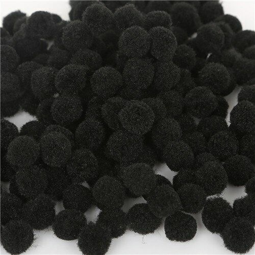 100 pom pom 8 mm ponpon neri SCRAPBOOKING DECORAZIONI applicazioni BOMBONIERE