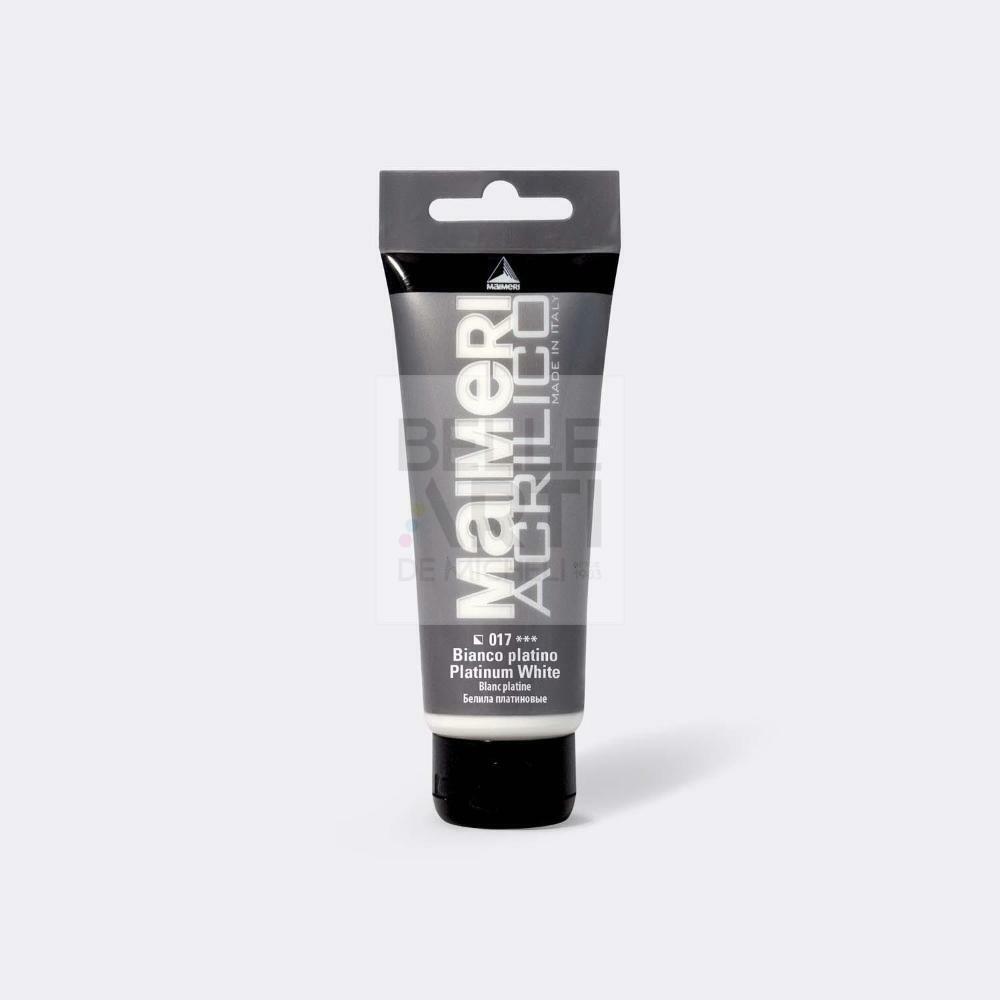 COLORE ACRILICO SERIE AM DA 200 ML. Metallico 017 BIANCO PLATINO